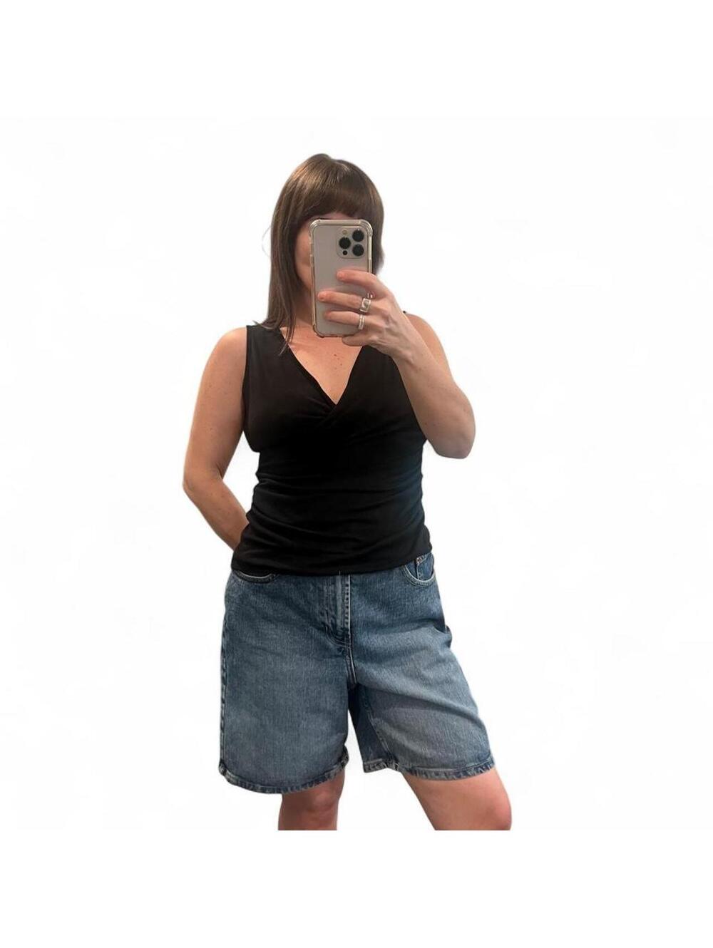 Y2K Denim Bermuda Jorts Baggy Skater Jean Shorts Blue Wash Size 10